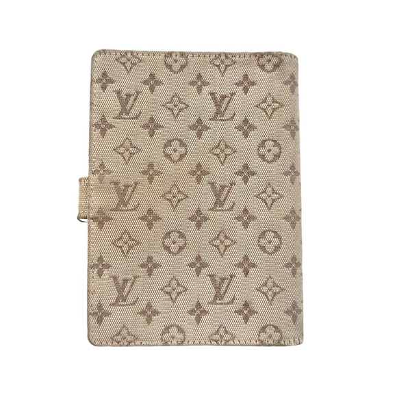 Authentic Louis Vuitton Beige & Brown Mini Lin Canvas & Leather Agenda PM - Picture 5 of 11